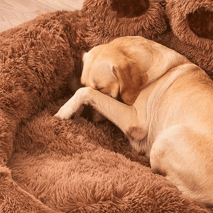 Fluffy Paw-Shaped Calming Dog Bed