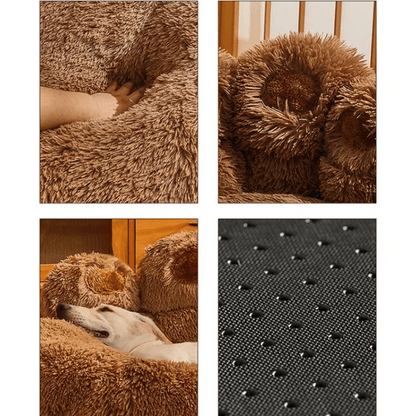 Fluffy Paw-Shaped Calming Dog Bed