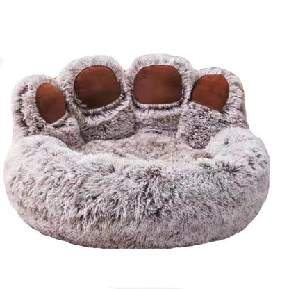 Fluffy Paw-Shaped Calming Dog Bed