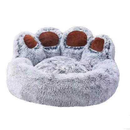 Fluffy Paw-Shaped Calming Dog Bed