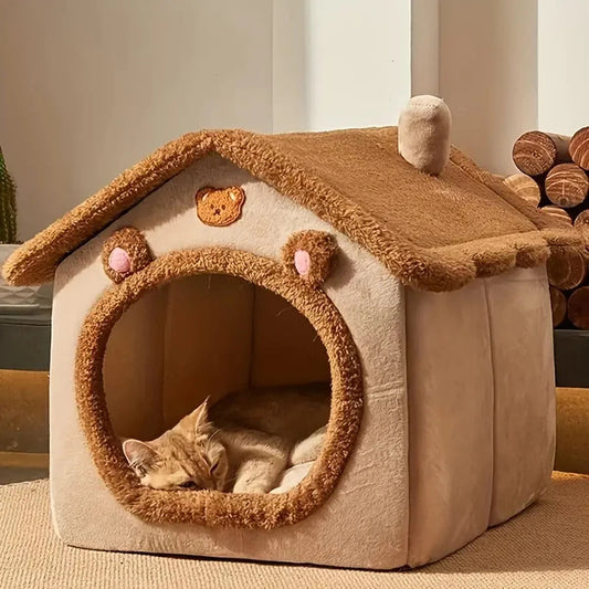 Cuddle Cottage Pet Bed House for Cats & Small Dogs