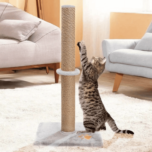 Light Grey Plush Cat Scratching Post