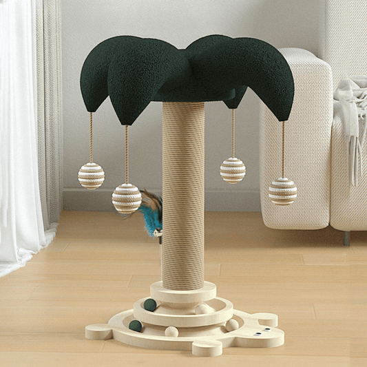 Pine Wood Cat Scratching Post for Interactive Play