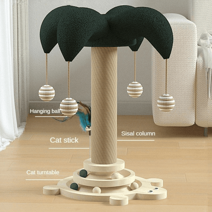 Pine Wood Cat Scratching Post for Interactive Play