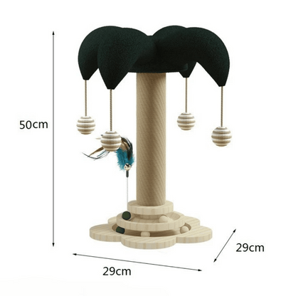 Pine Wood Cat Scratching Post for Interactive Play