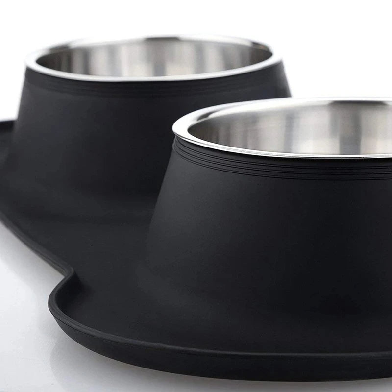 Stainless Steel Dog Bowls & Silicone Mat