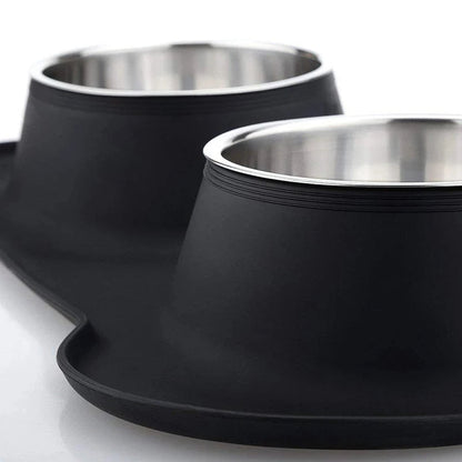 Stainless Steel Dog Bowls & Silicone Mat