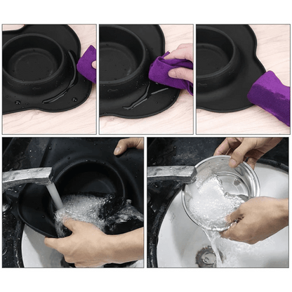 Stainless Steel Dog Bowls & Silicone Mat